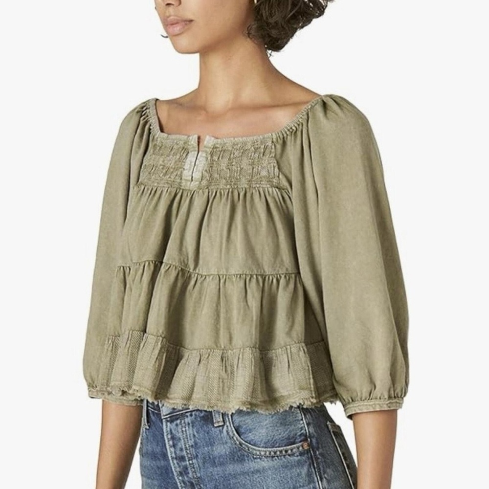 LUCKY BRAND - Tiered Peasant Top Sz XL